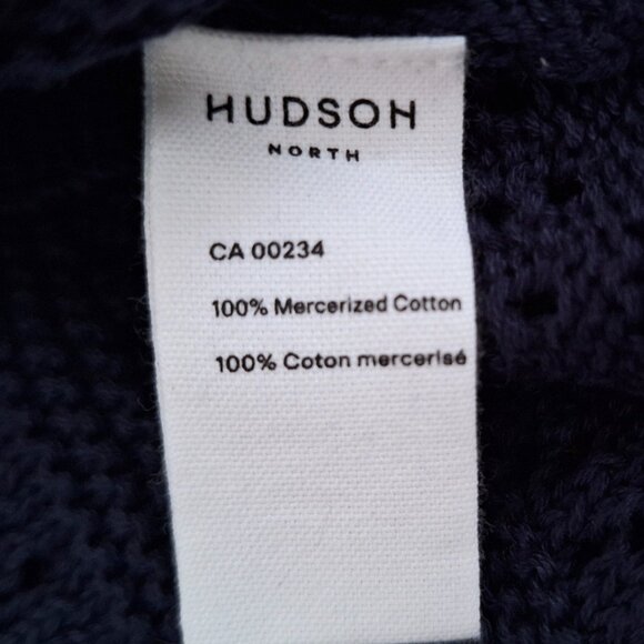 Hudson North Navy Blue Cotton Open Knit Sweater NWT - Picture 3 of 5